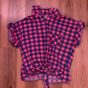 Pink and blue flannel